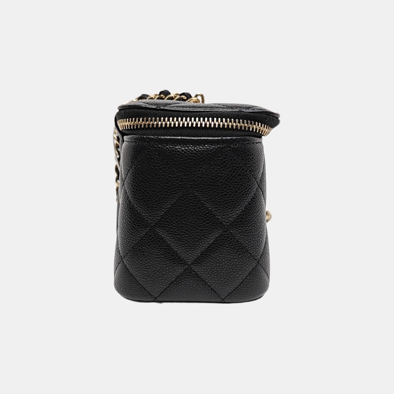 Authenticated pre-owned  VANITY CASE Quilted Grained Calfskin Black - Crossbody Bag at Looply
