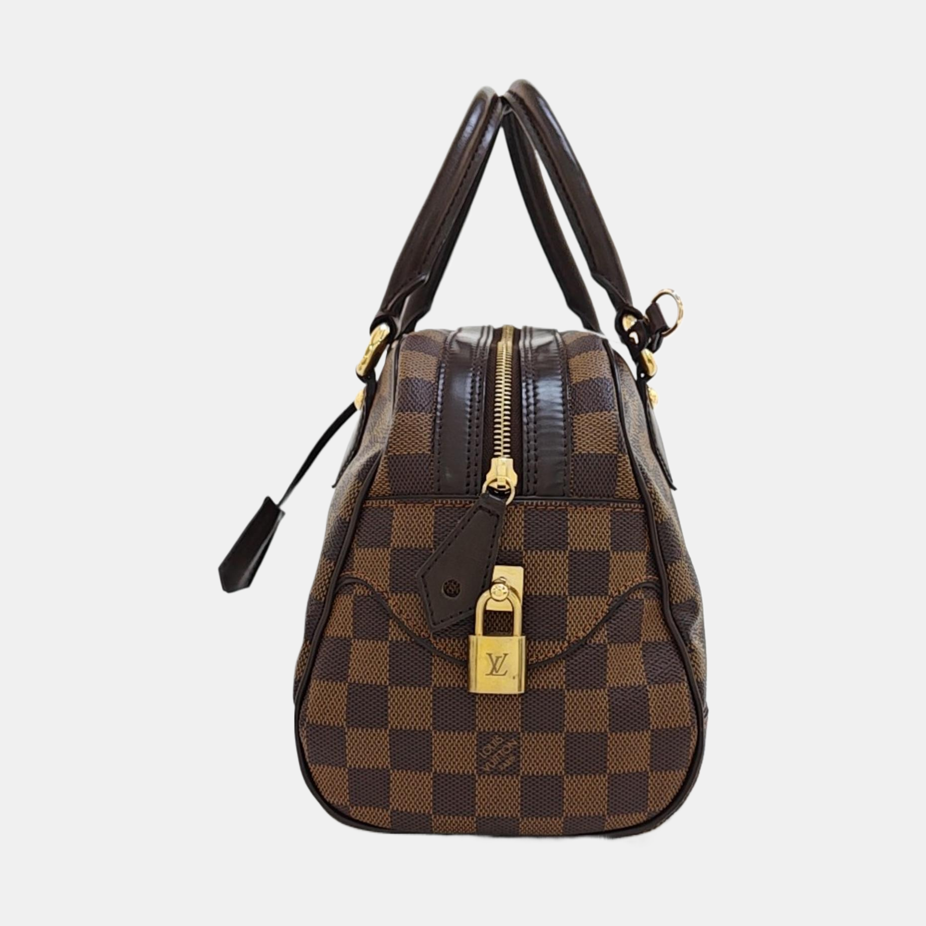 DUOMO Damier Ebene Coated Canvas Brown