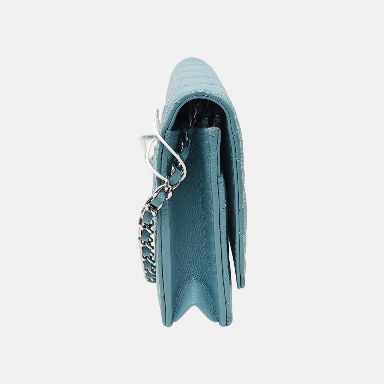 CHANEL 19 Small Quilted Grained Calfskin Blue