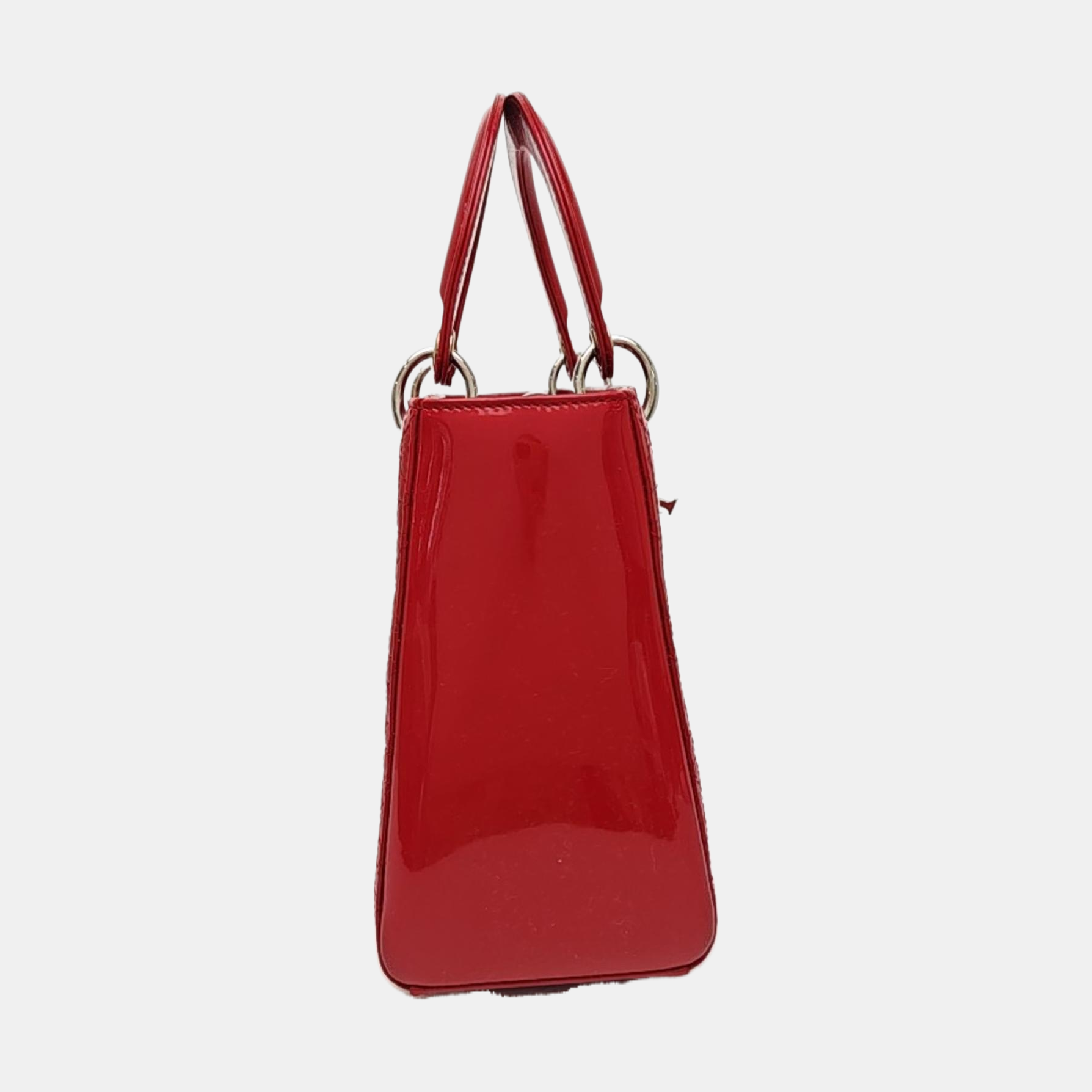 Lady Dior Medium Cannage Patent Leather Red