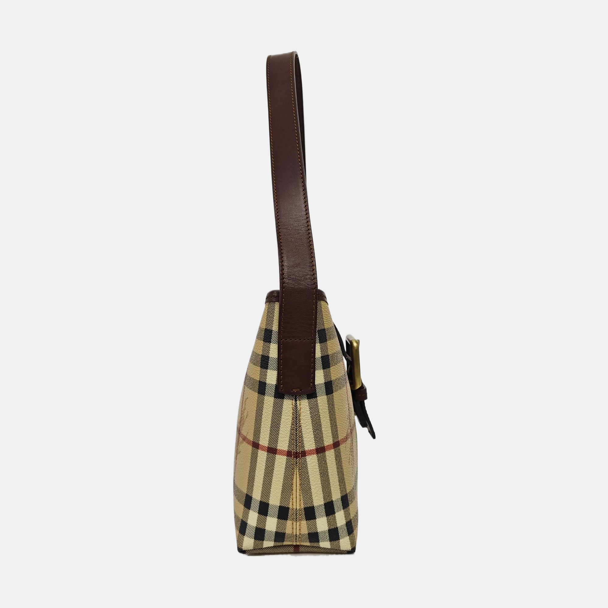 Coated Canvas Shoulder Bag Beige