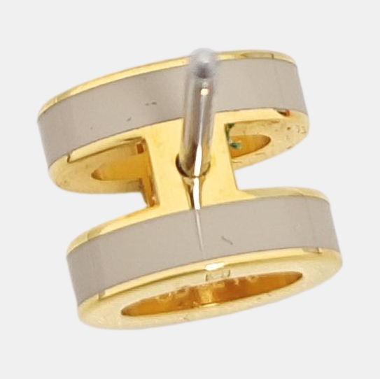Pop H Metal Gold Stud Earrings