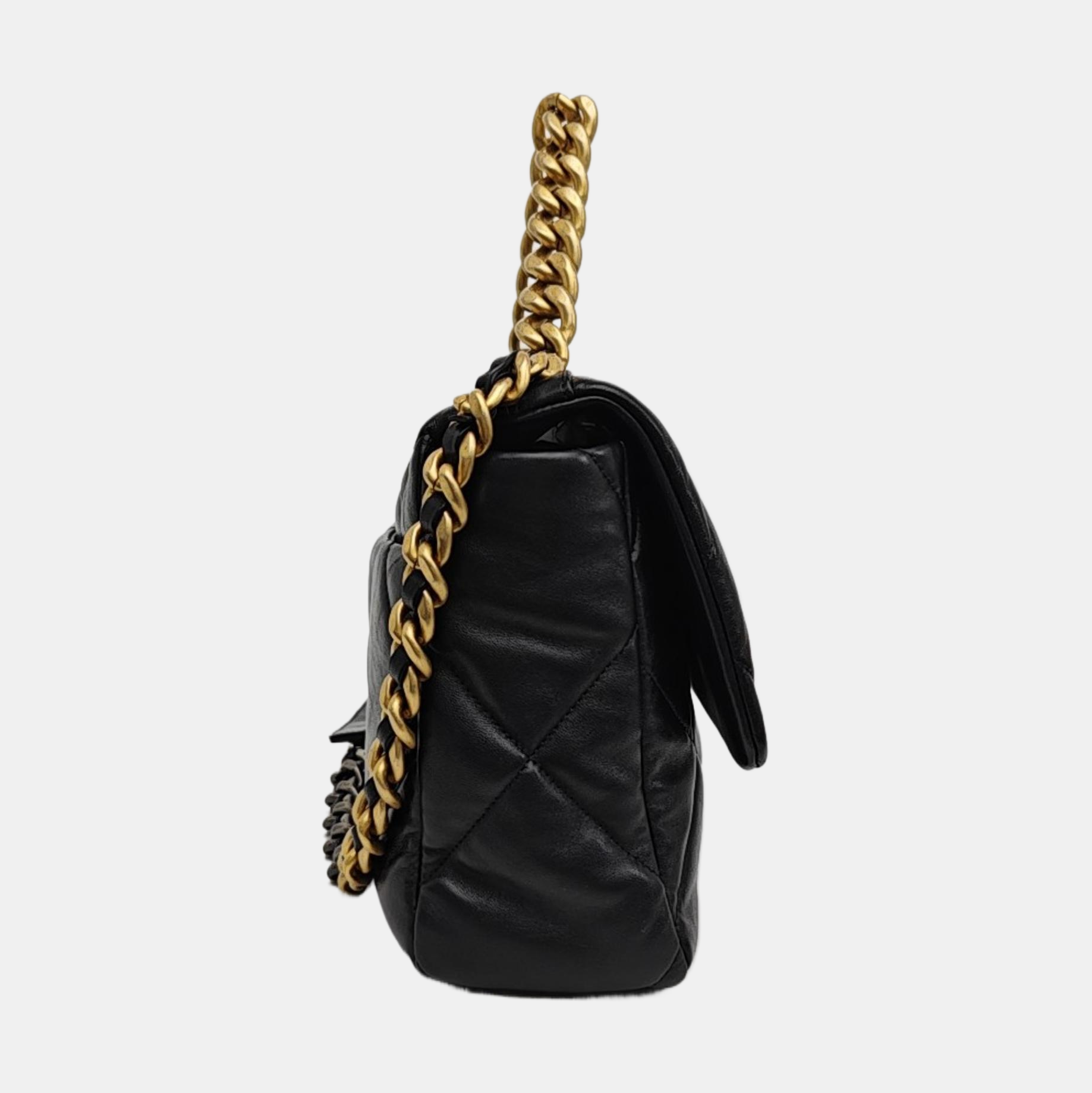 CHANEL 19 Large Quilted Lambskin Black