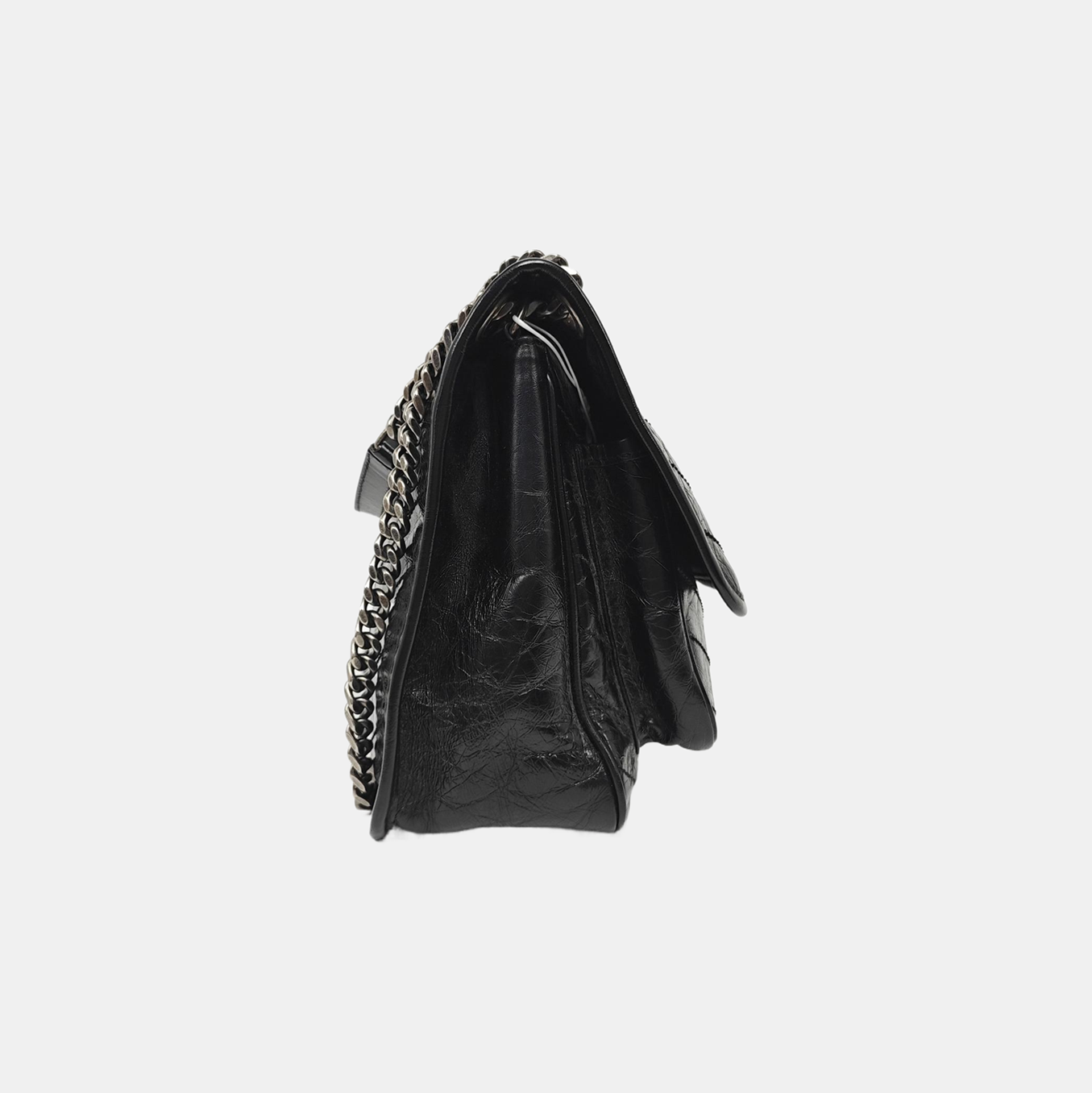 NIKI Medium Chevron Calfskin Black