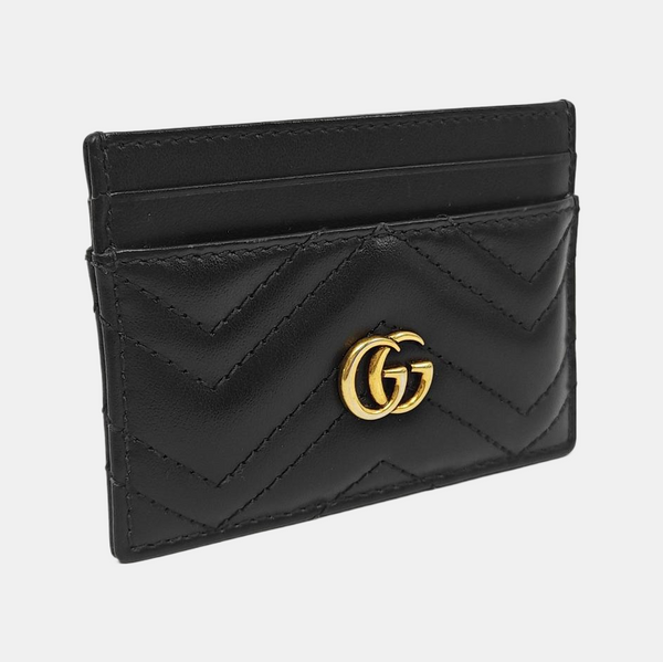 Authenticated pre-owned  GG Marmont Quilted Calfskin Black Card Holder - Card Holder at Looply