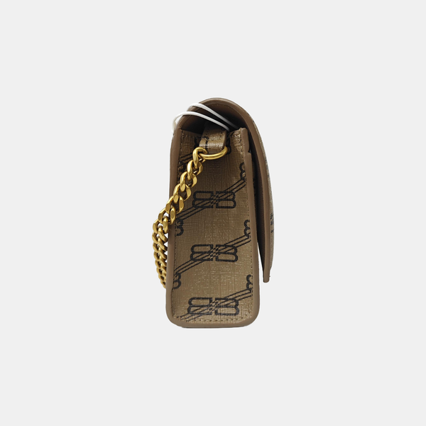 Hourglass Small Coated Canvas Brown
