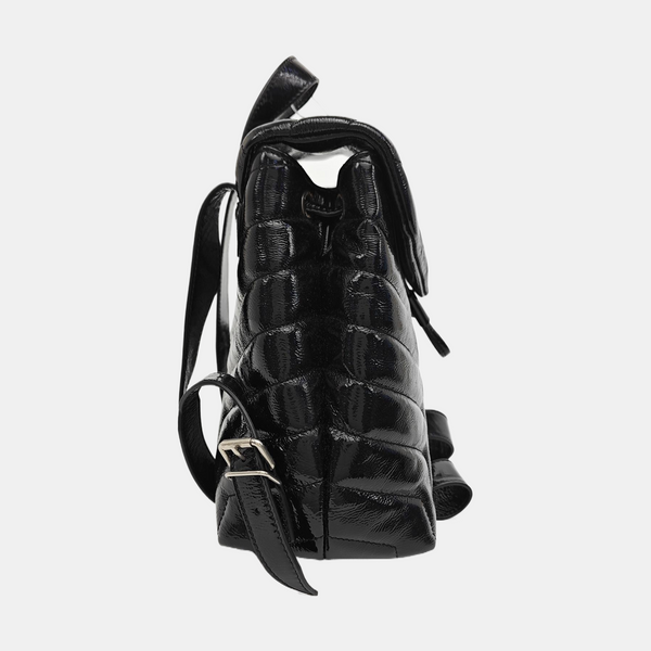 LOULOU Small Chevron Calfskin Black