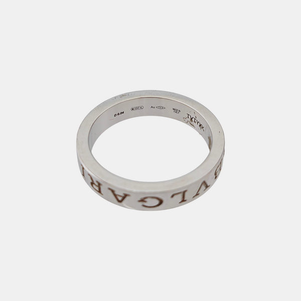 B.ZERO1 18k White Gold Silver Ring EU 57