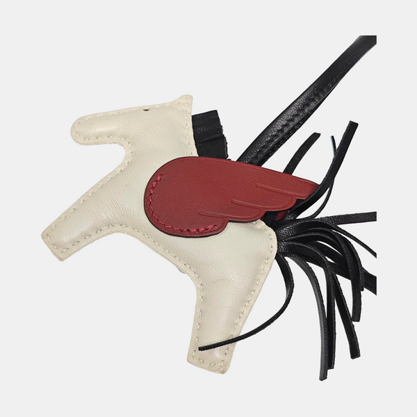 Leather Bag Charm White