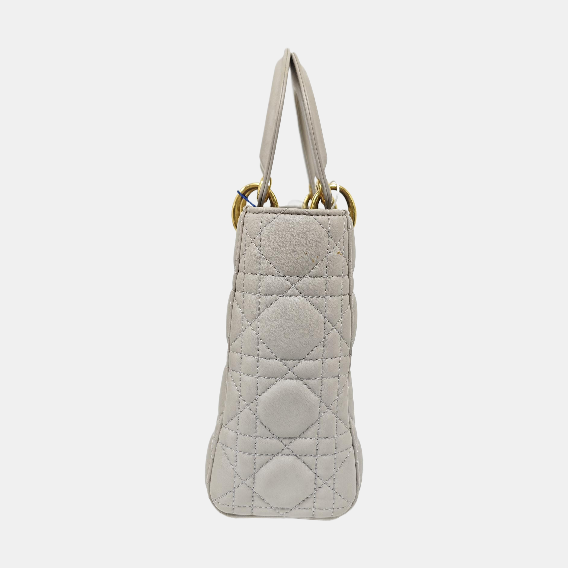 Lady Dior Small Cannage Lambskin Gray