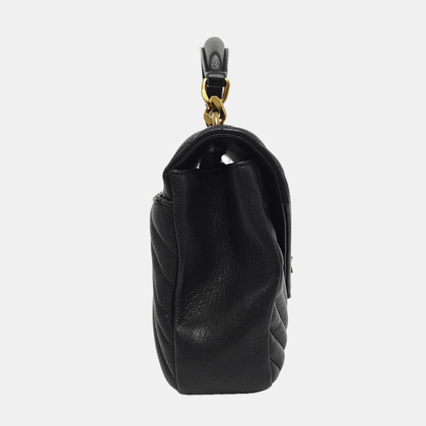 COLLEGE Medium Chevron Lambskin Black
