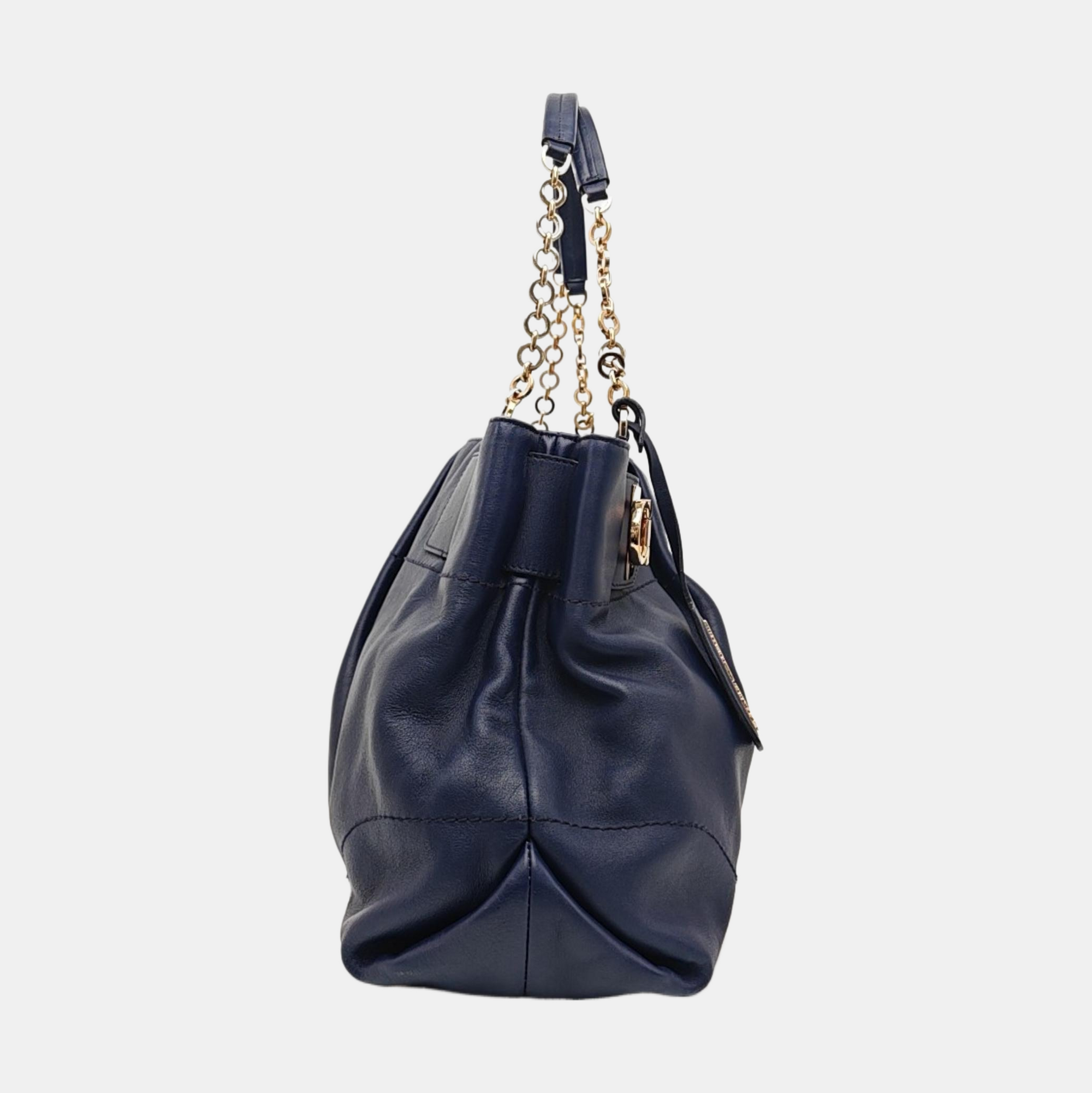 Calfskin Tote Bag Blue