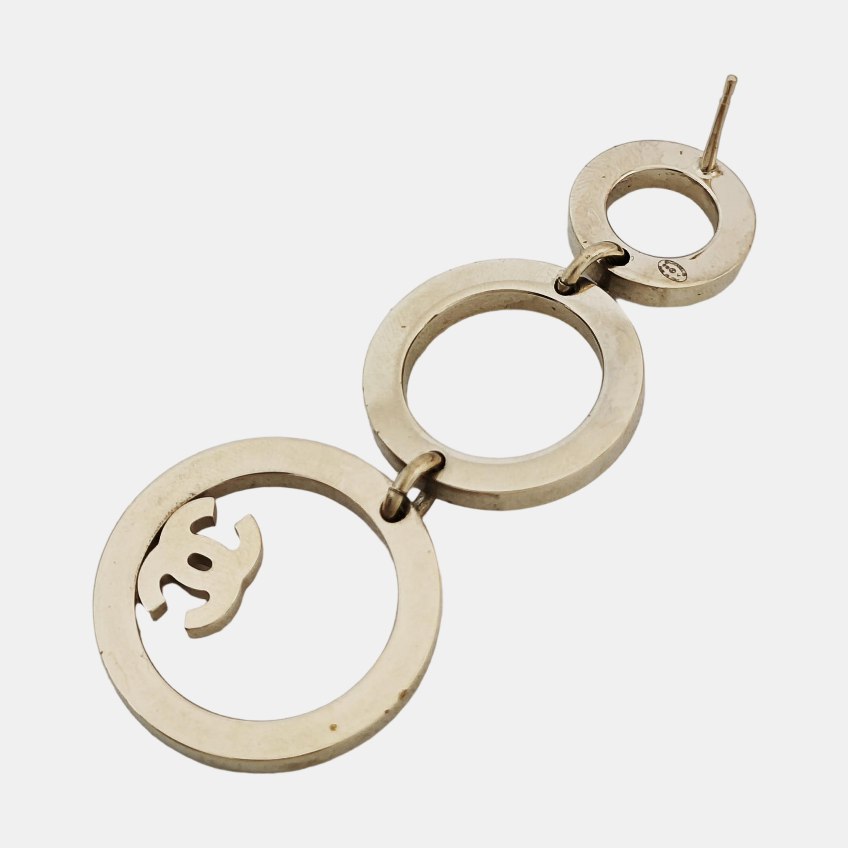 CC Logo Metal Pink Stud Earrings