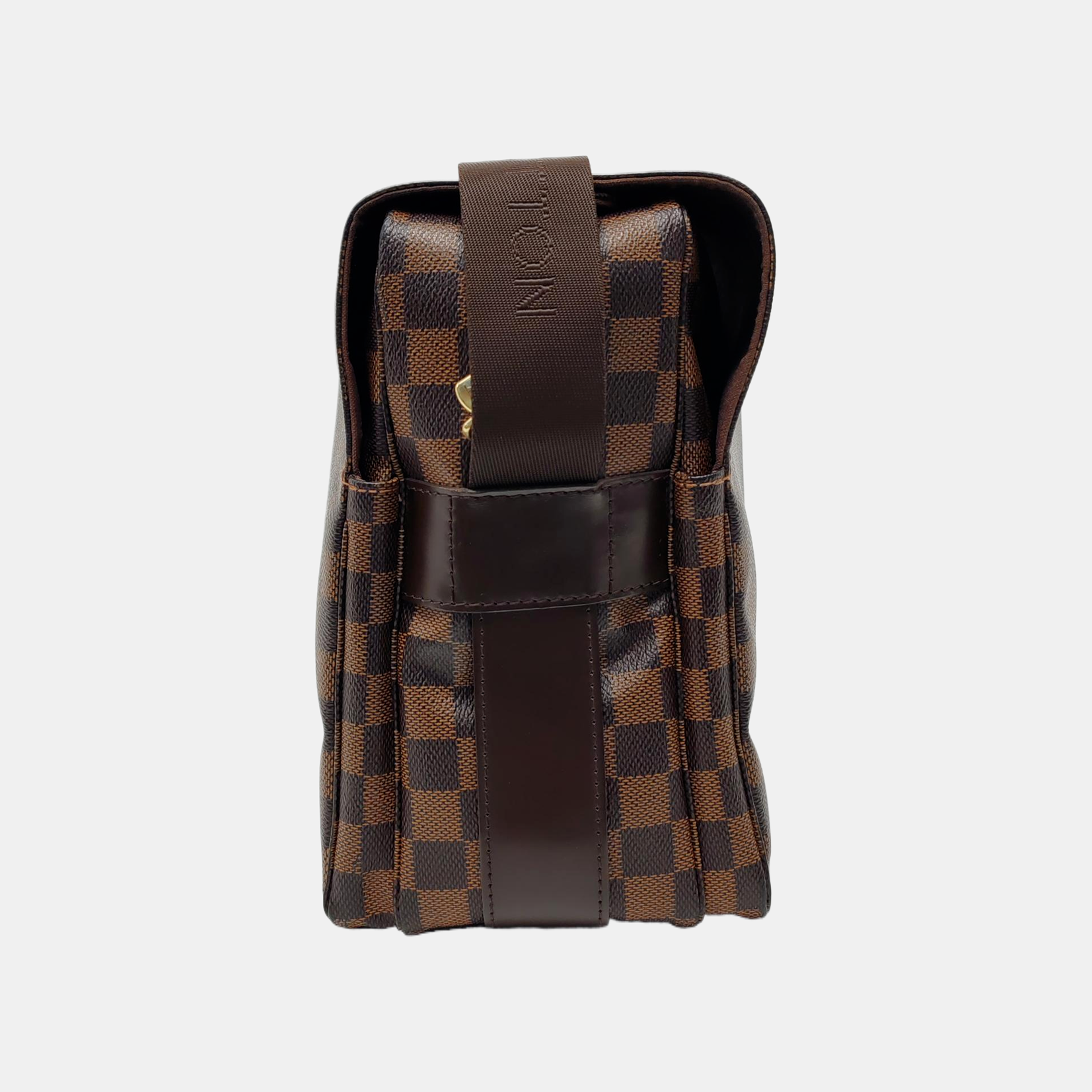 NAVIGLIO Damier Ebene Coated Canvas Brown