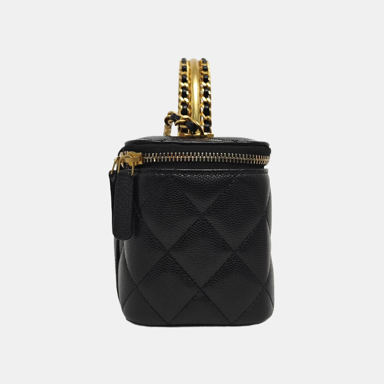 VANITY CASE Small Quilted Grained Calfskin Black