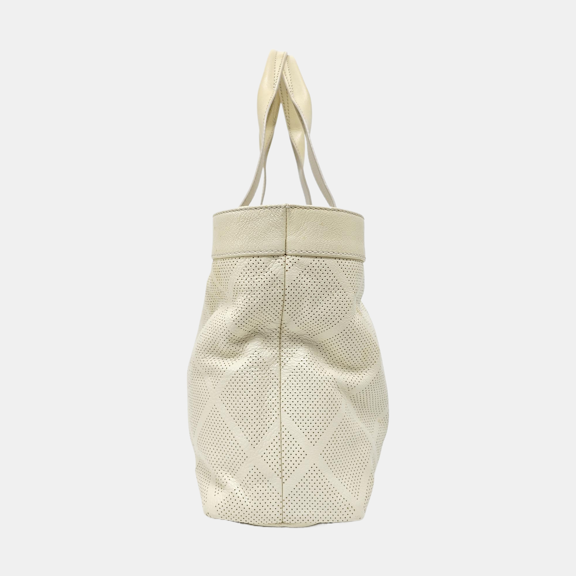 Quilted Lambskin Tote Bag White