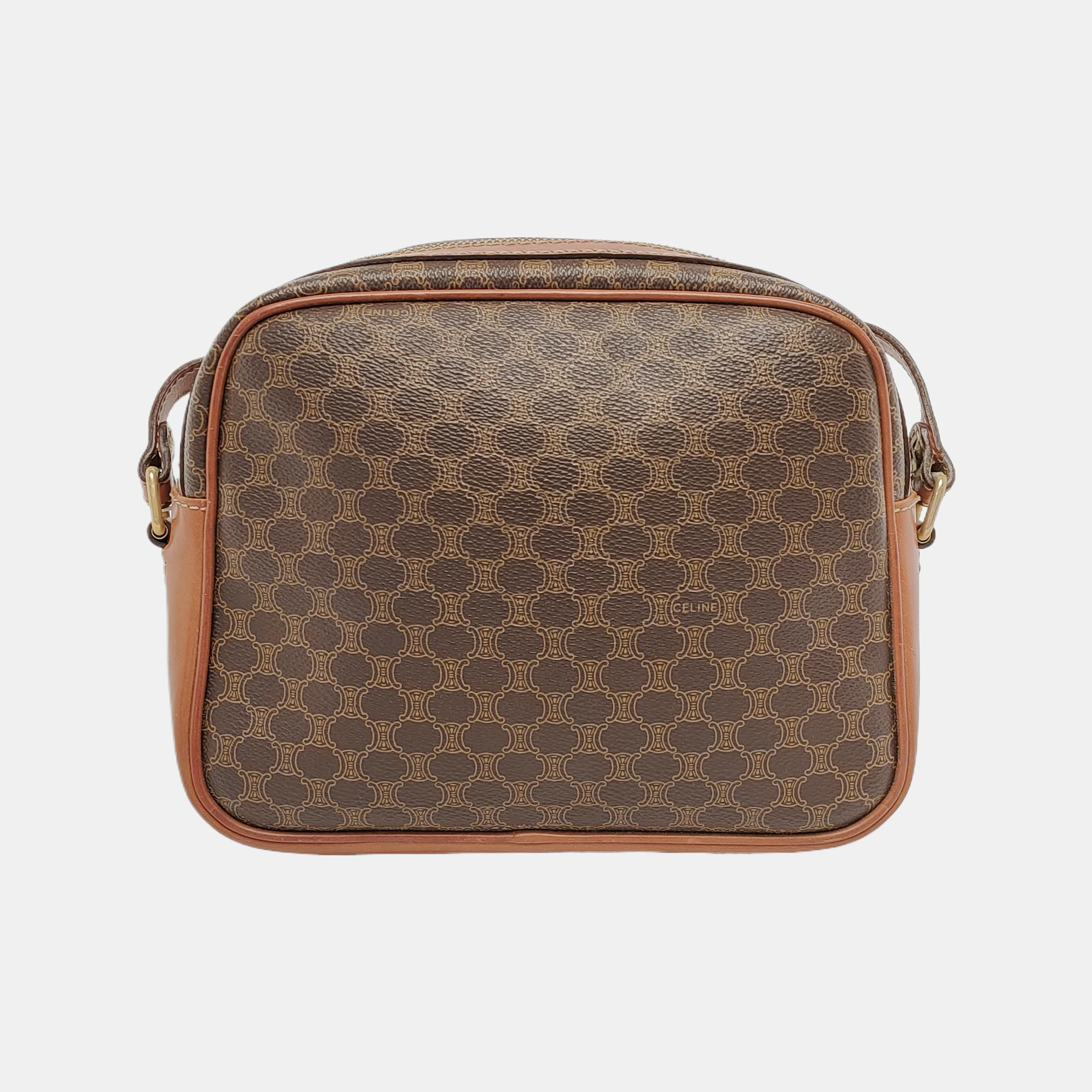 Authenticated pre-owned  MACADAM BLASON TRIOMPHE Coated Canvas Brown - Shoulder Bag at Looply