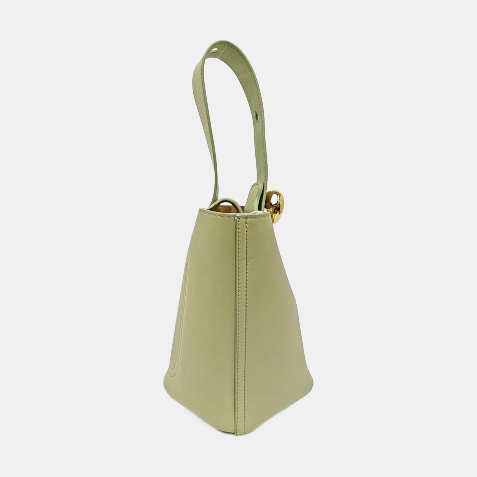 Pebble Bucket Calfskin Green