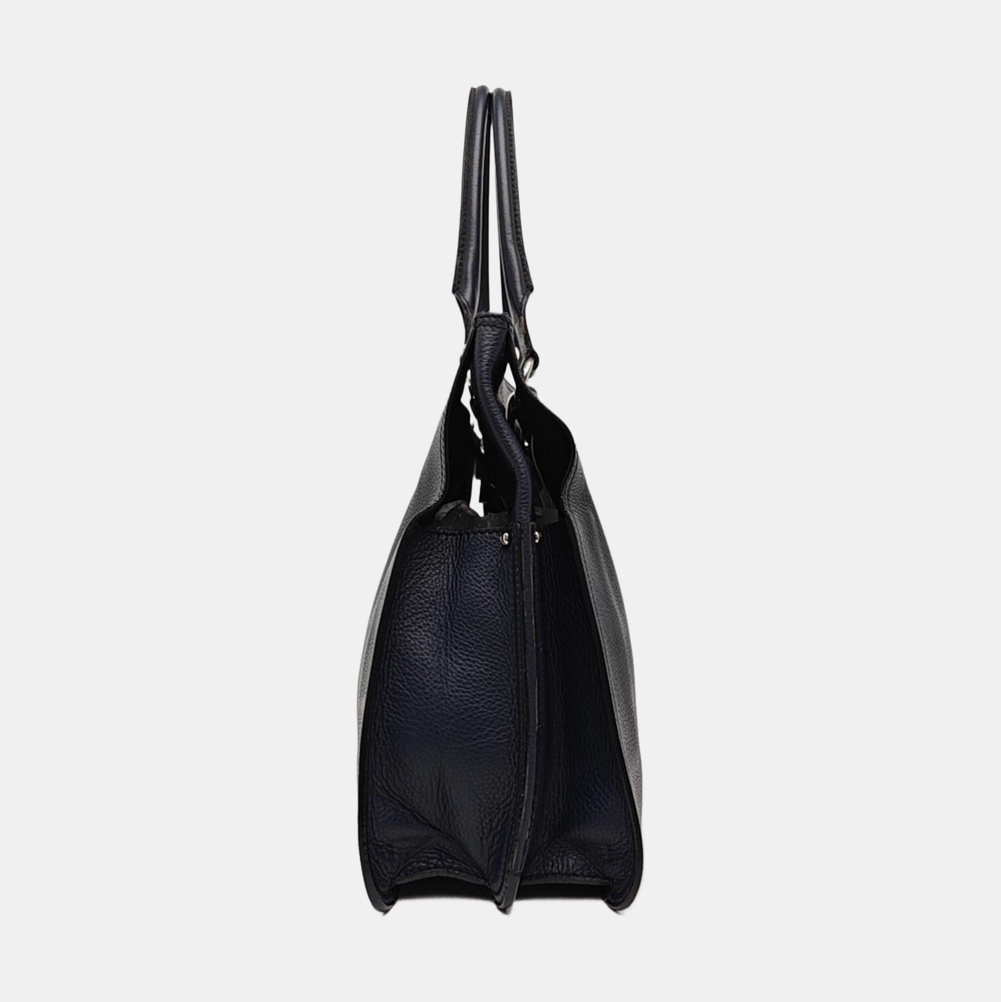 Calfskin Top Handle Bag Blue