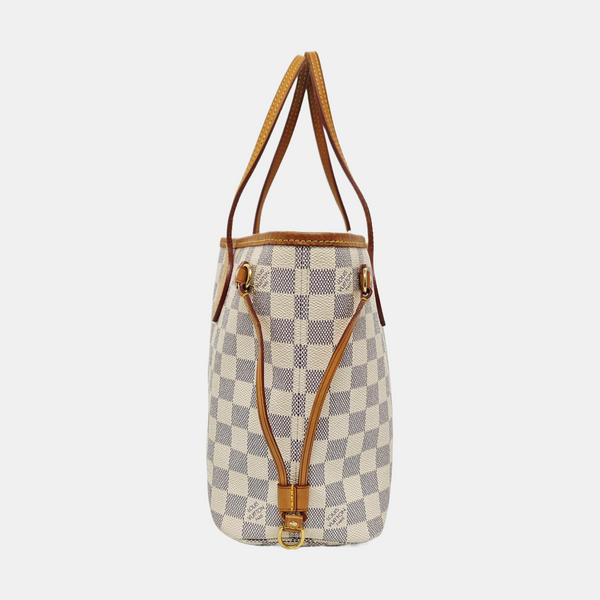 NEVERFULL PM Damier Azur Coated Canvas White