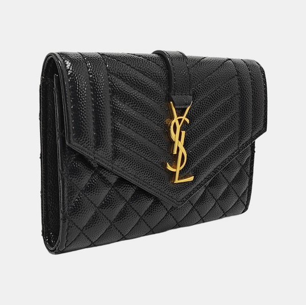 MONOGRAM Quilted Calfskin Black Card Holder