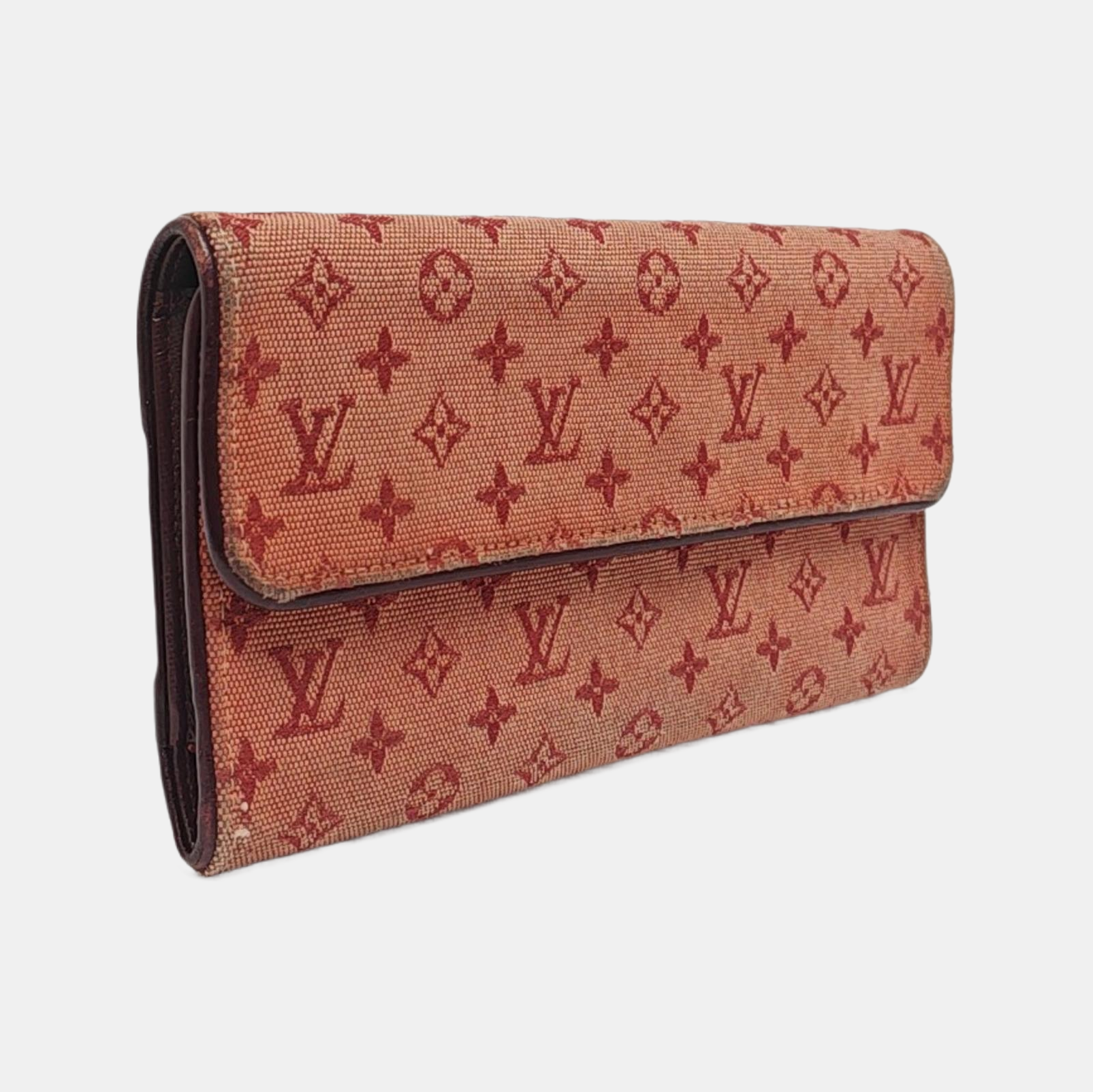 PORTE MONNAIE Monogram Canvas Red Wallet