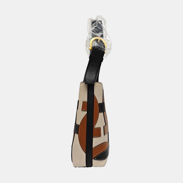 Quilted Calfskin Top Handle Bag Beige