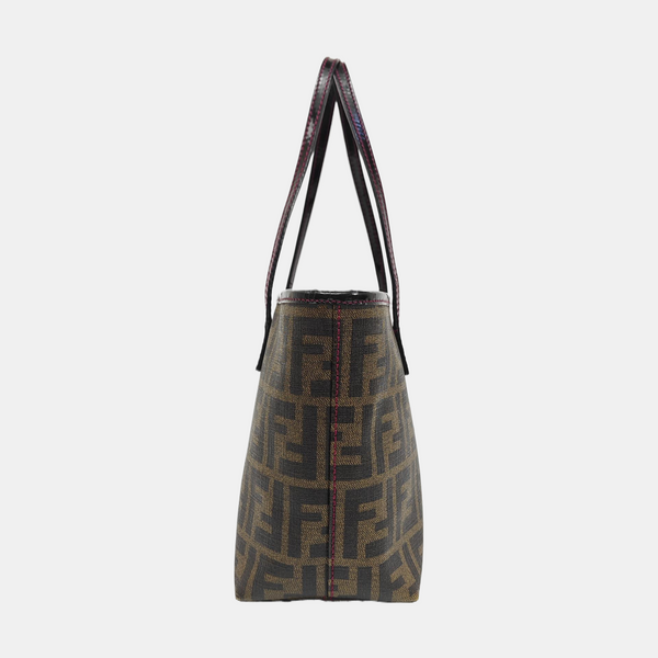 Coated Canvas Top Handle Bag Brown