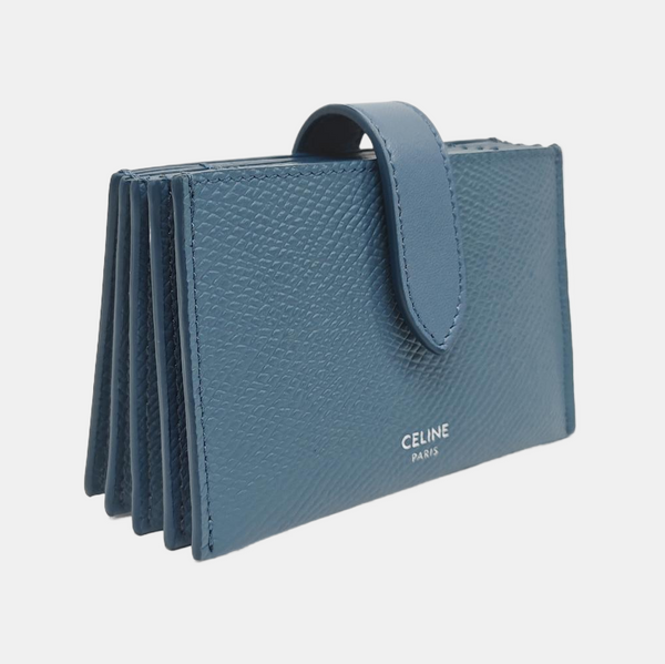 STRAP Calfskin Blue Card Holder