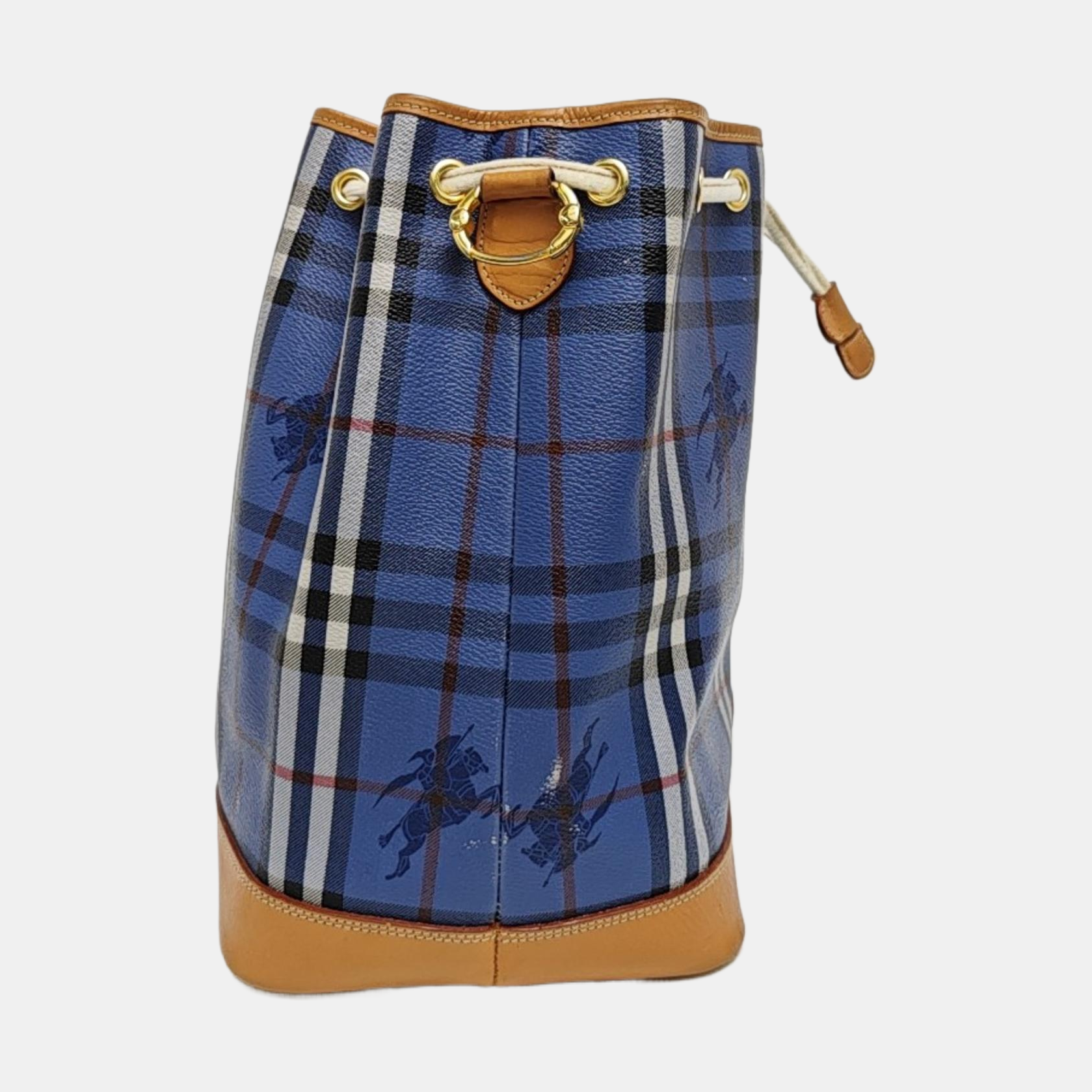 Coated Canvas Shoulder Bag Blue