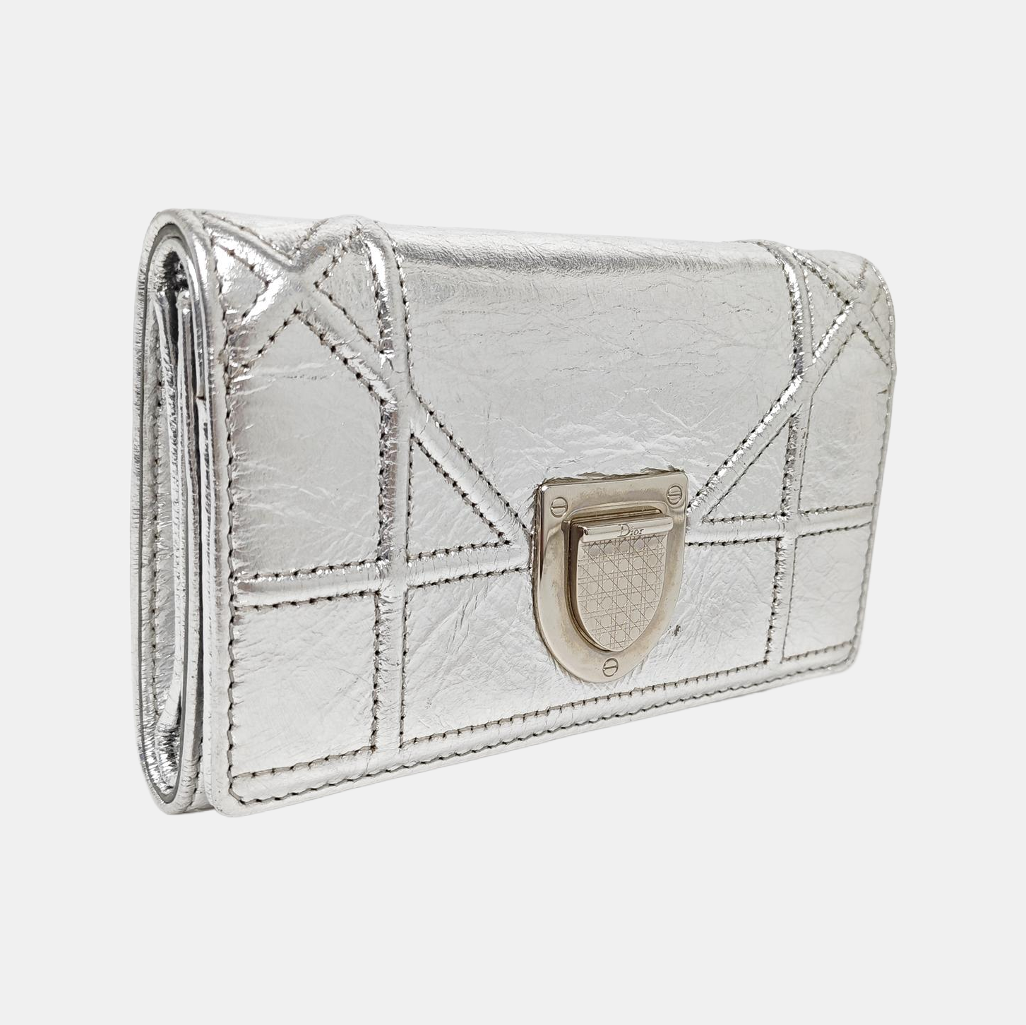 Diorama Calfskin Silver Wallet