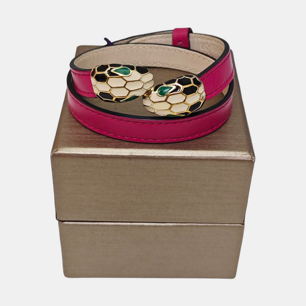 SERPENTI Leather Red Bangle