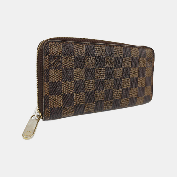 ZIPPY Damier Ebene Coated Canvas Brown Wallet