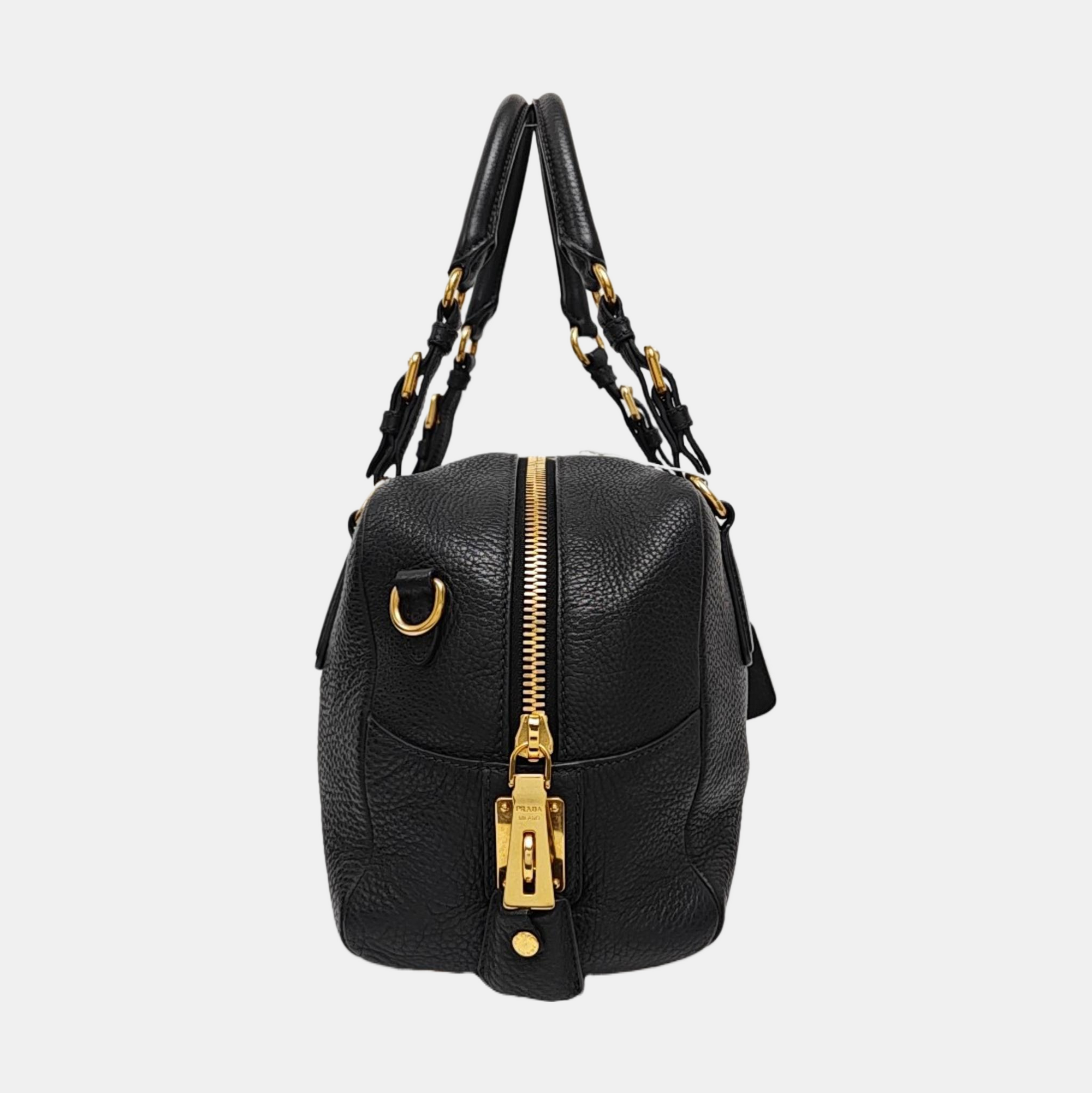 Calfskin Top Handle Bag Black