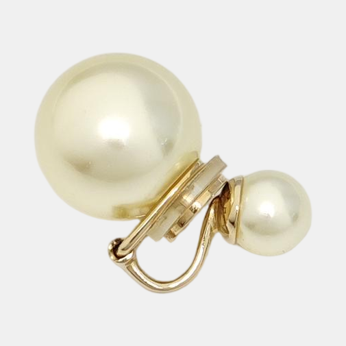 Faux Pearl White Clip On Earrings