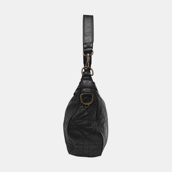 Cannage Lambskin Shoulder Bag Black