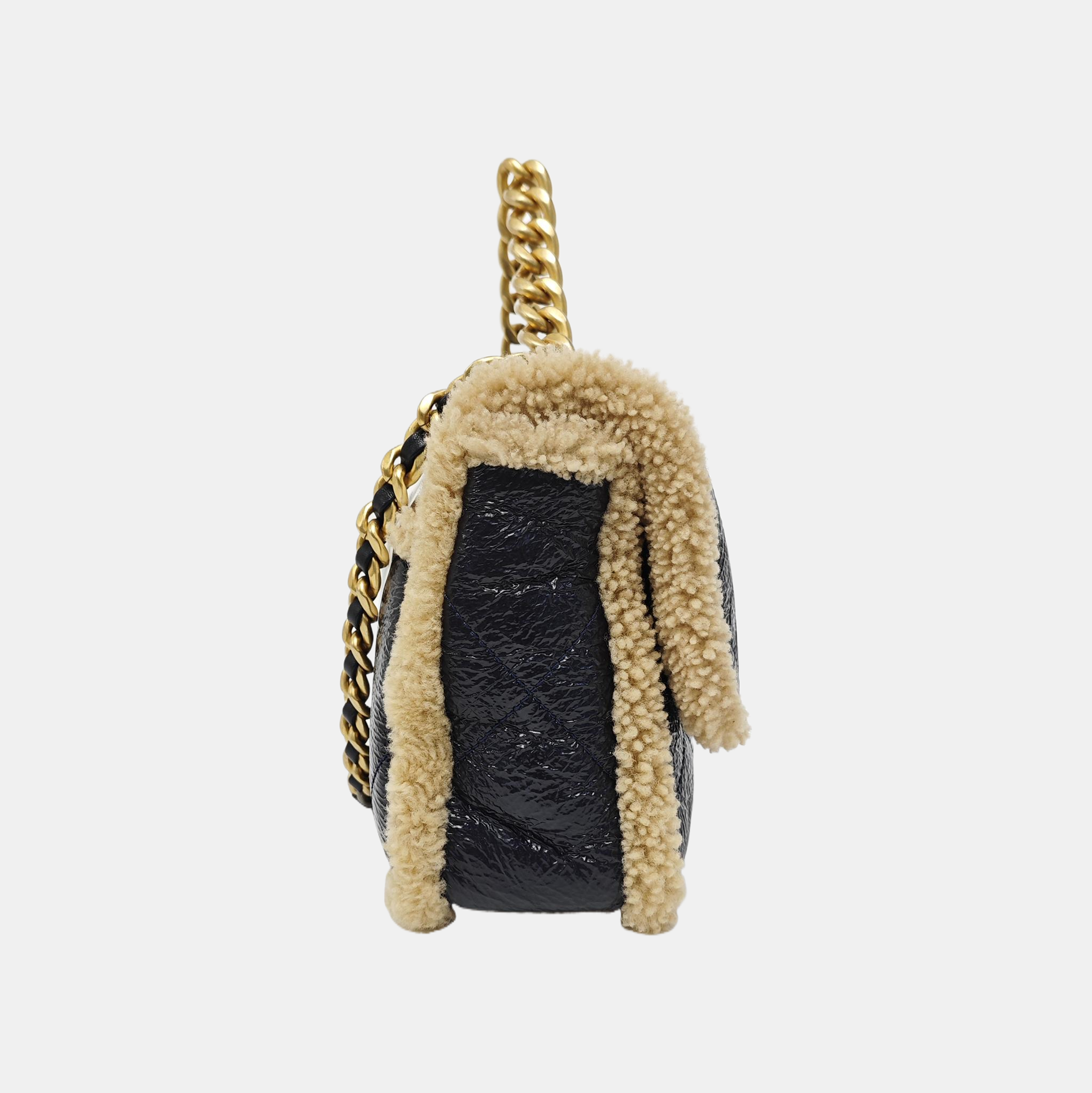 Quilted Lambskin Shoulder Bag Blue