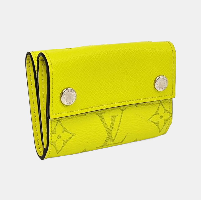DISCOVERY Monogram Coated Canvas Yellow Card Holder