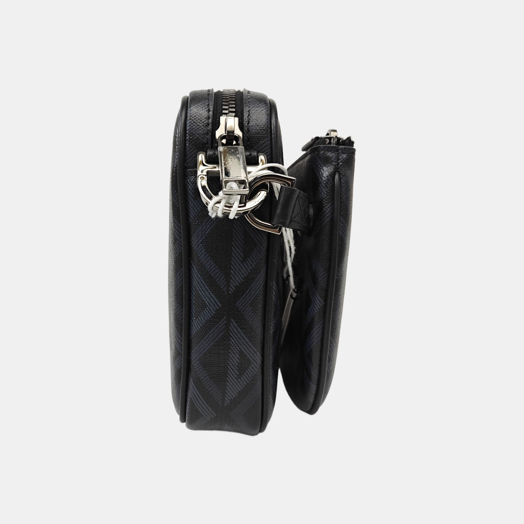 Coated Canvas Shoulder Bag Black