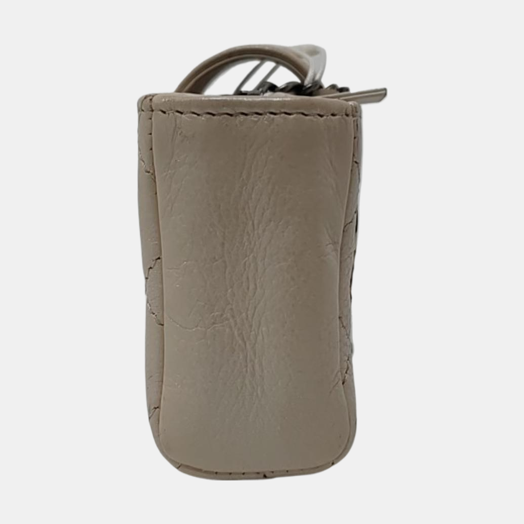 Mini Quilted Calfskin White