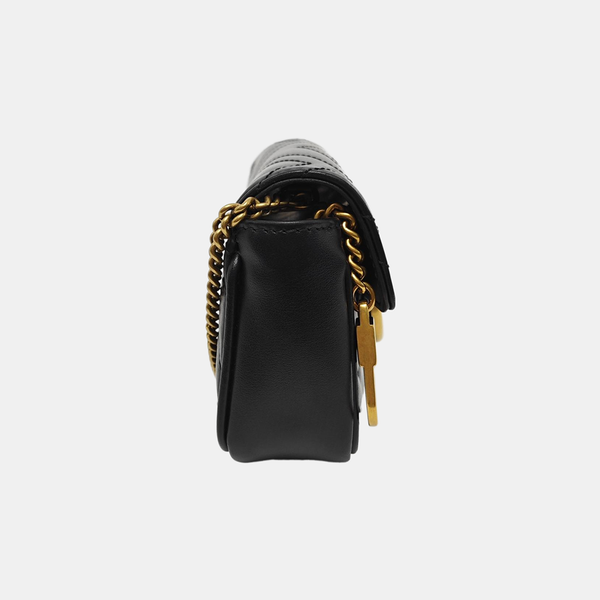GG Marmont Mini Quilted Calfskin Black