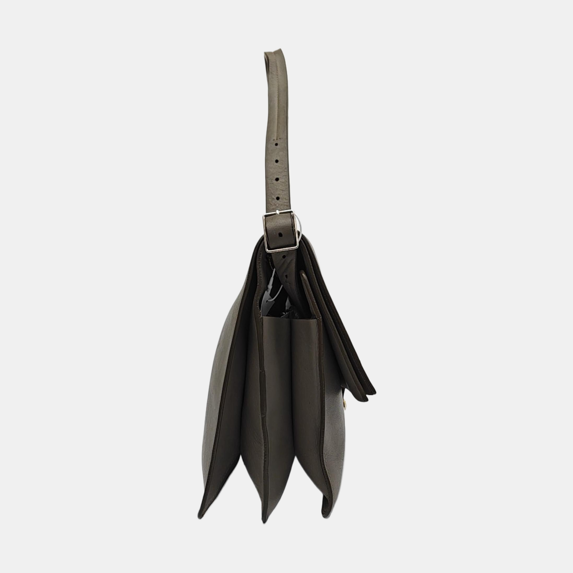 Lambskin Top Handle Bag Gray
