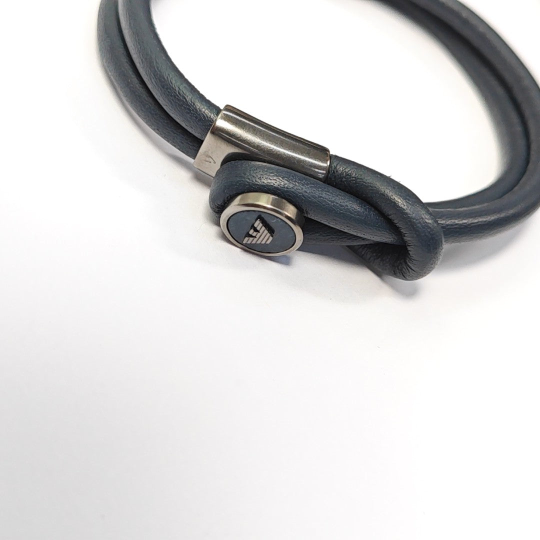 Leather Blue Bangle