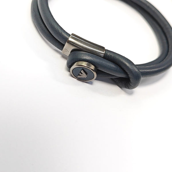Leather Blue Bangle
