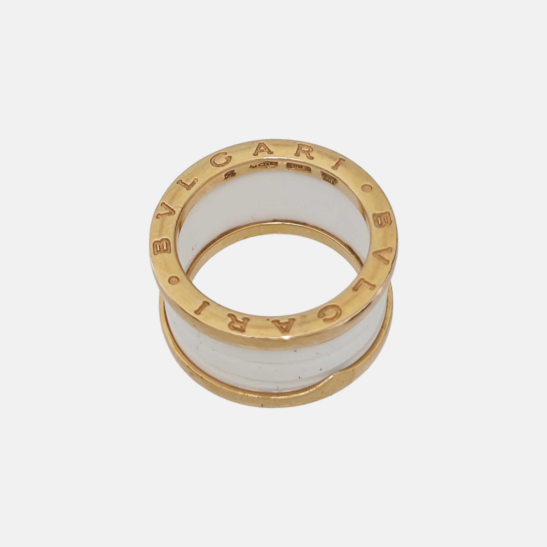 B.ZERO1 18k Rose Gold White Ring EU 54