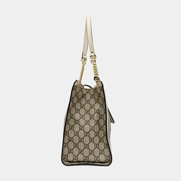 Padlock Medium Monogram Coated Canvas Beige