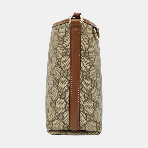 GG Emblem Monogram Coated Canvas Beige