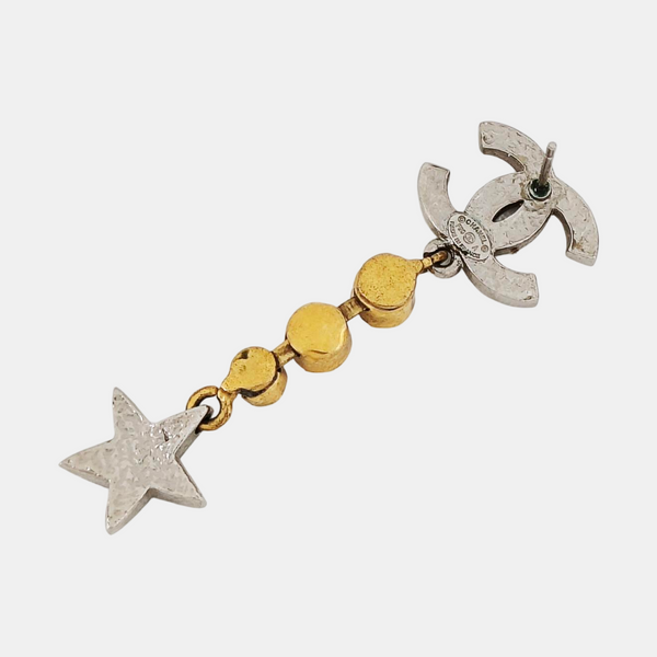 CC Logo Metal Silver Earrings