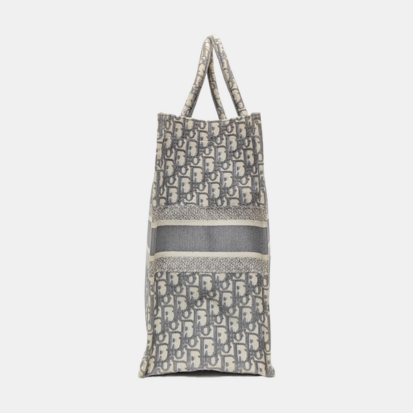 Book Tote Large Oblique Canvas Gray