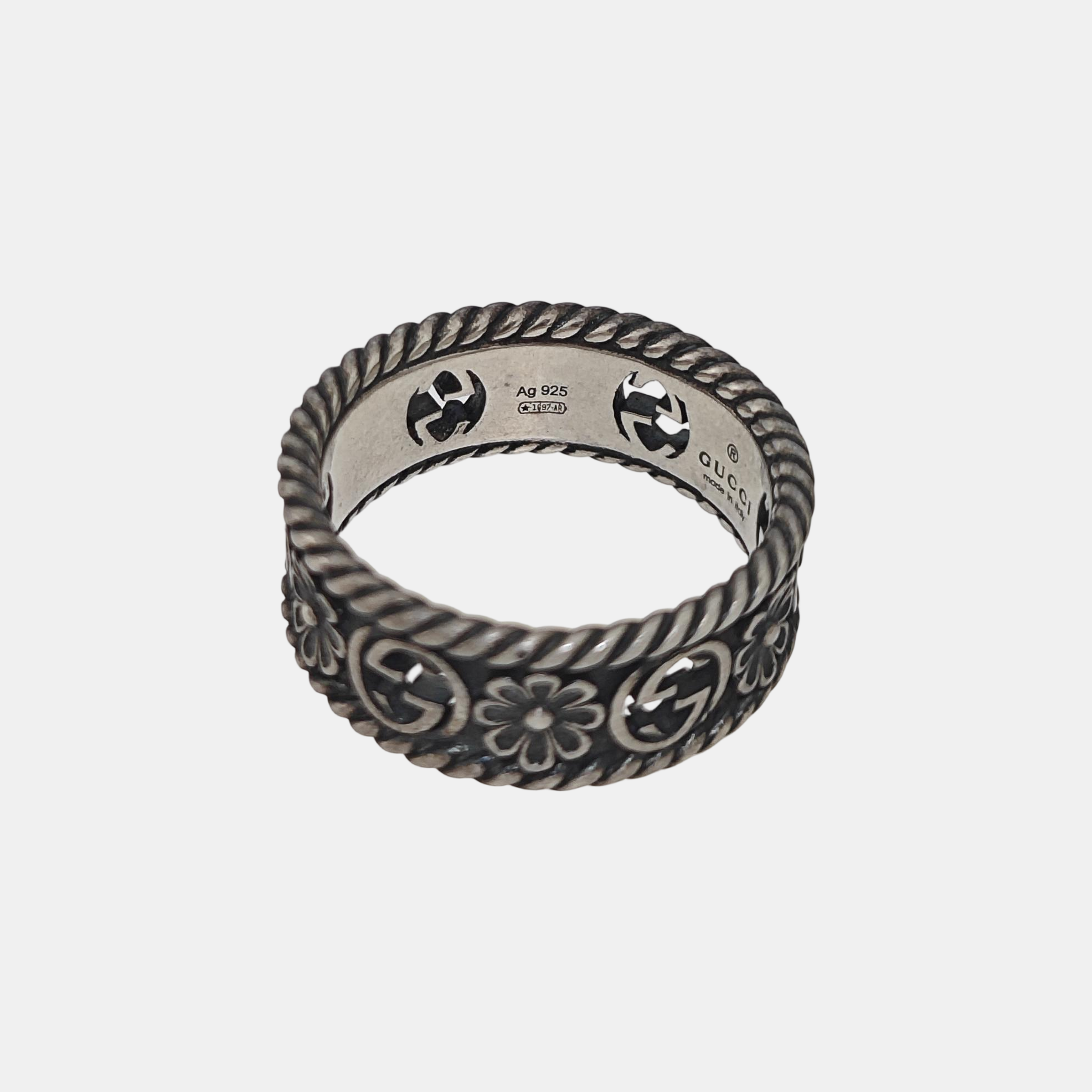 Interlocking G 925 Sterling Silver Ring HK 16